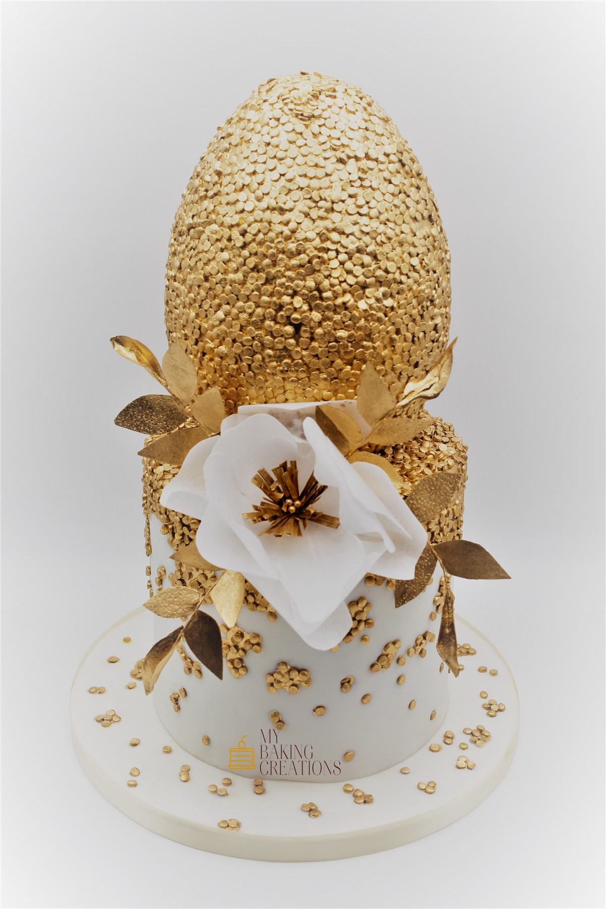 Custom Faberge egg sculpted cake by San Francisco bakery